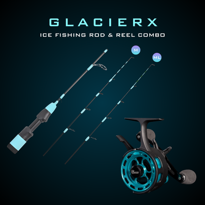 GLACIERX ICE FISHING ROD+REEL COMBO