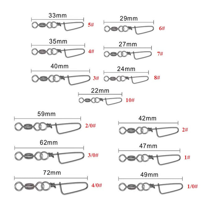 WGS15 - Barrel Coastlock Snap Swivels (10 PC)