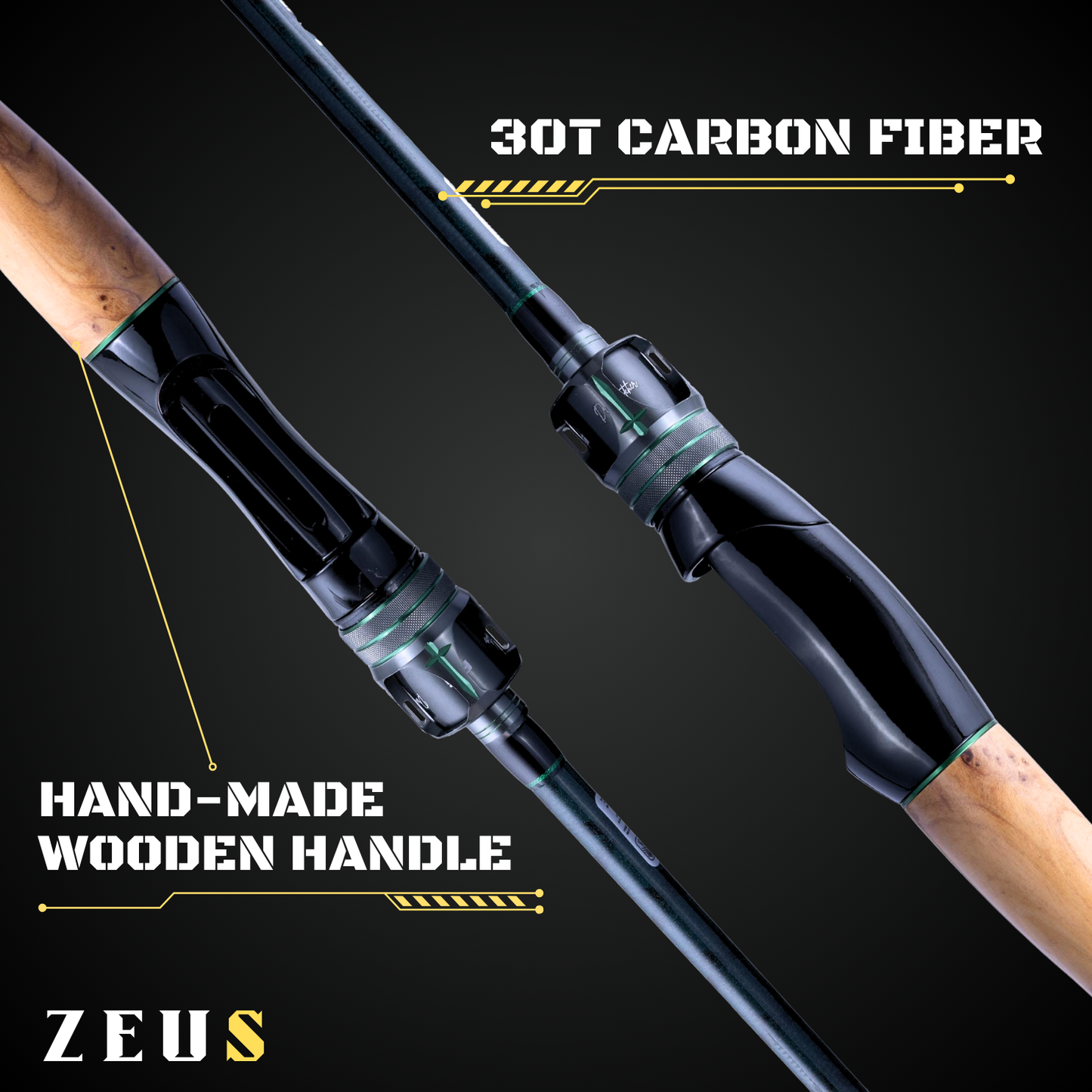 ZEUS 2-PIECE SPINNING ROD (TWO TIPS INCLUDED)
