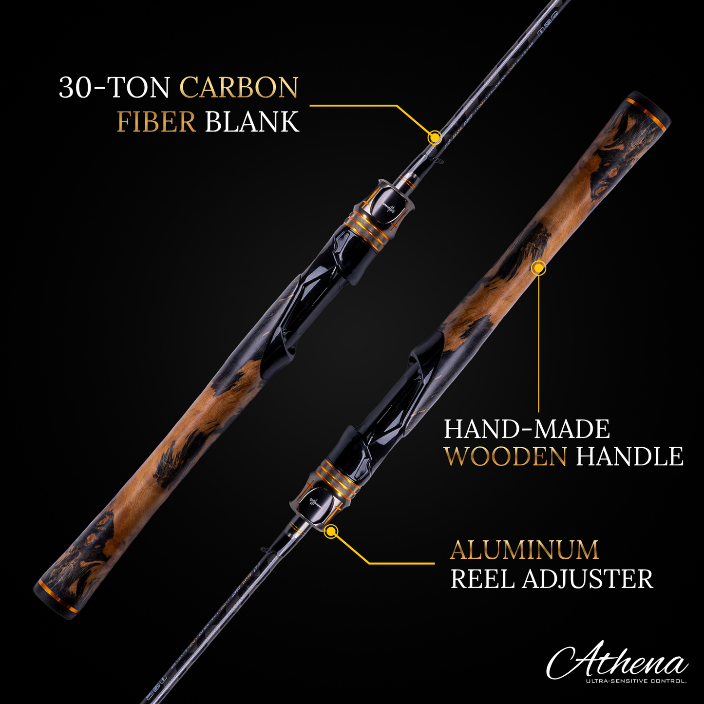 ATHENA 2-PIECE SPINNING ROD (TWO TIPS INCLUDED)