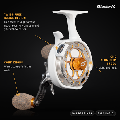 GLACIERX ICE FISHING COMBO (ROD + REEL)