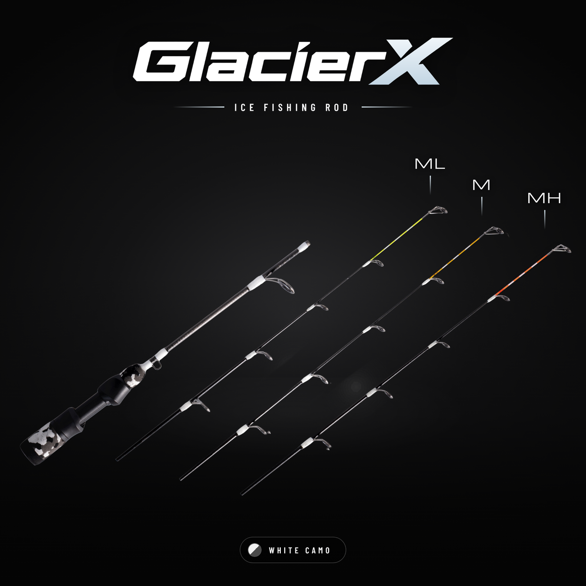 GLACIERX ICE FISHING ROD (3 TIPS INCLUDED)